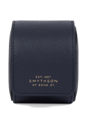 Smythson single watch roll box (7cm x 8cm x 8cm) - Blue