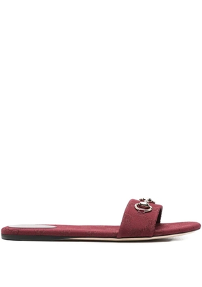 Gucci horsebit monogram sandals - Red