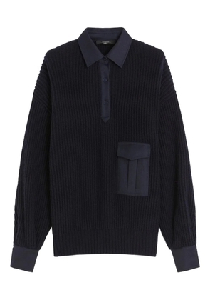 Weekend Max Mara Vanda ribbed pocket sweater - Blue