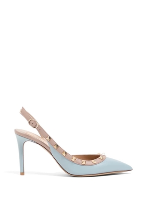 Valentino Garavani Rockstud slingback calfskin pumps 85mm - Blue