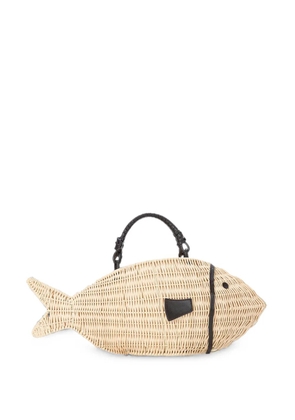 STAUD Cleo fish-shape tote bag - Neutrals