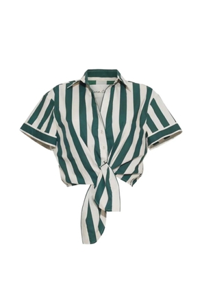 Cara Cara Asbury striped tie-front shirt - Green