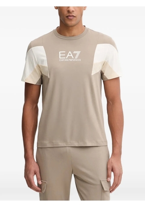 Ea7 Emporio Armani logo-print colour-block T-shirt - Neutrals