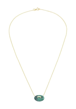 Jenna Blake 18K yerllow gold Mini Mariner malachite and diamond necklace