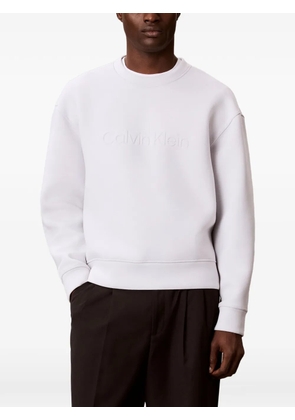 Calvin Klein logo-embossed dropped-shoulder sweatshirt - White