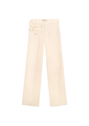Blumarine butterfly-appliqué trousers - Neutrals