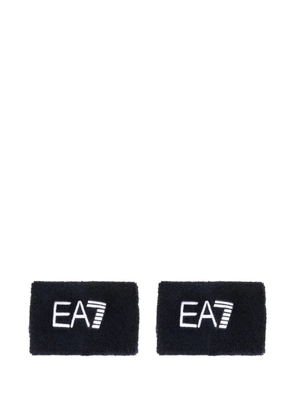 Ea7 Emporio Armani logo-embroidered wristbands (set of two) - Black