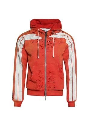 RIVINGTON ROI REBIS Apocrypha Pious distressed hoodie - Orange