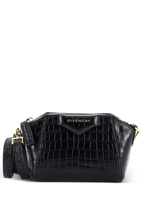 Givenchy Pre-Owned Antigona Crocodile Embossed Leather Nano crossbody bag - Black
