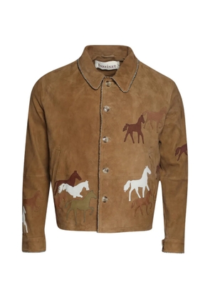 Baziszt Valero horse-patch suede jacket - Brown
