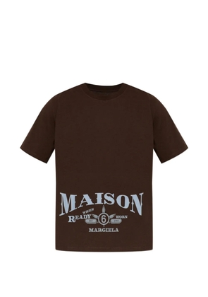 MM6 Maison Margiela logo-print T-shirt - Brown