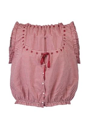 DÔEN Traveler gingham top - Red