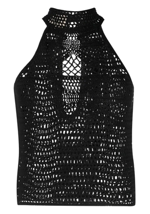 The Garment crochet-knit halterneck top - Black