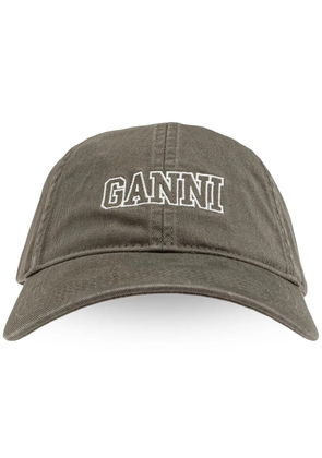 GANNI logo-embroidered baseball cap - Green