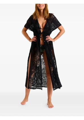 BANANA MOON lace-knit drawstring beachwear - Black