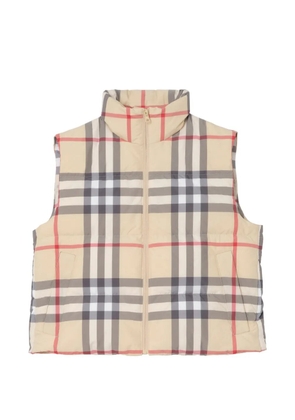 Burberry Check Puffer Gilet - Neutrals