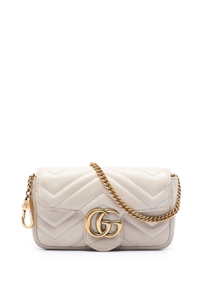 Gucci Pre-Owned 2016-2026 Mini GG Marmont Matelasse Calfskin Flap crossbody bag - White