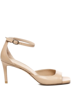 Stuart Weitzman 75mm leather heeled sandals - Neutrals