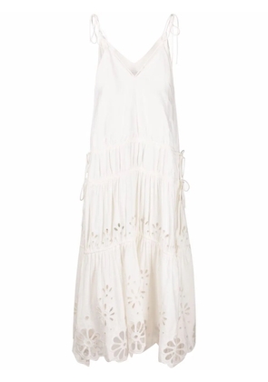 Simkhai Juna broderie anglaise tiered dress - White