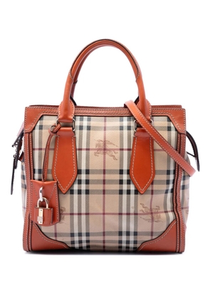 Burberry Pre-Owned 2000-2017 Small Haymarket Check Coated Canvas Honeywood Tote satchel - Neutrals