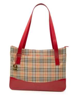 Burberry Pre-Owned 2000-2017 Haymarket Check Canvas tote bag - Red