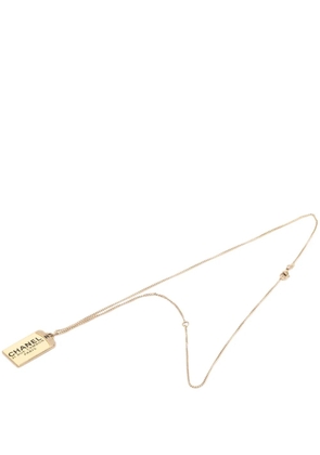 CHANEL Pre-Owned 2007 CC Gold Plated 31 Rue Cambon Dog Tag Pendant Necklace costume necklace