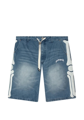 GODSPEED Femur appliqué denim shorts - Blue