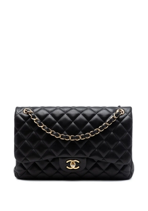 CHANEL Pre-Owned 2012-2013 Jumbo Classic Lambskin Double Flap shoulder bag - Black