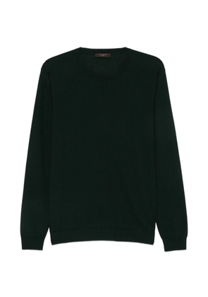 Zanone waffle-knit crew-neck sweater - Green