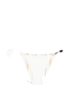 SIR. bead-embellished striped bikini bottoms - White