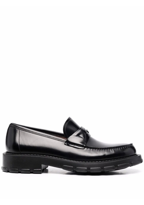 Ferragamo embossed-logo leather loafers - Black