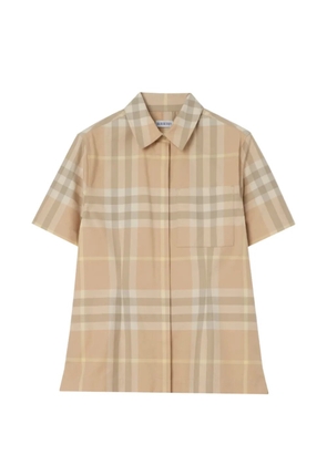 Burberry Check cotton twill shirt - Neutrals
