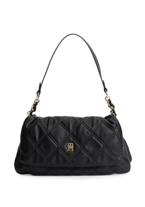 Tommy Hilfiger quilted logo-plaque shoulder bag - Black