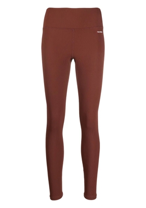 Sporty & Rich logo-patch ribbed leggings - Brown