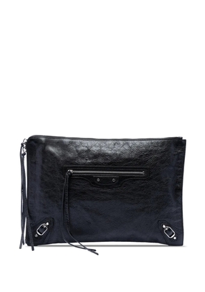 Balenciaga Pre-Owned 2016 Lambskin Motocross Classic Zip Around Flat clutch bag - Black