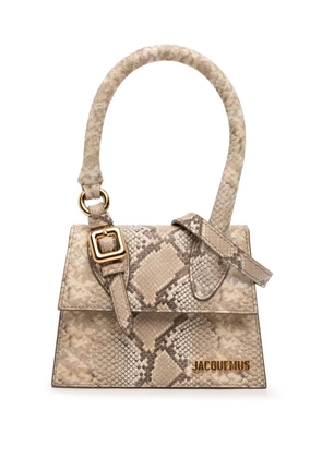 Jacquemus Pre-Owned 2021-2026 Snake Embossed Leather Le Chiquito Moyen satchel - Neutrals
