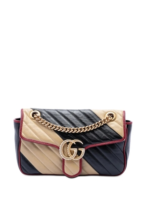 Gucci Pre-Owned 2016-2026 Medium GG Marmont Bicolor Matelasse Diagonal Leather Torchon shoulder bag - Black
