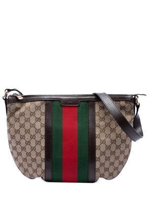 Gucci Pre-Owned 2016-2026 Medium GG Canvas Web Half Moon crossbody bag - Neutrals