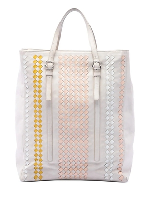Bottega Veneta Pre-Owned 2000-2007 Intrecciato Trimmed Nappa Belted tote bag - White