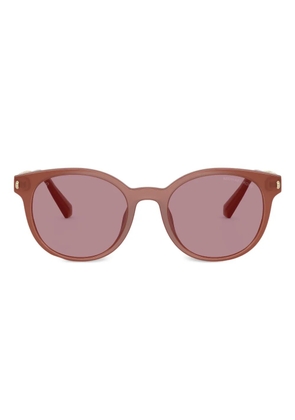Michael Kors logo-plaque round sunglasses - Red