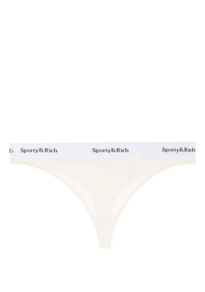 Sporty & Rich Serif Logo branded-waistband thong - Neutrals