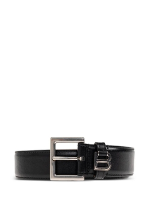 Balenciaga logo-plaque leather belt - Black