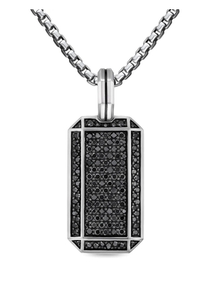 David Yurman sterling silver Octagonal diamond tag (27mm)
