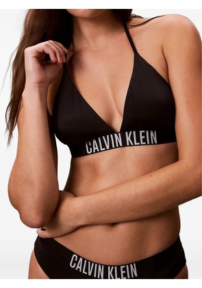 Calvin Klein logo-tape triangle bikini top - Black