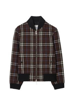 Burberry Check wool bomber jacket - Brown