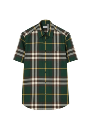 Burberry regular-fit Check cotton twill shirt - Green