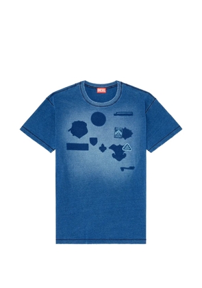 Diesel T-shirt with shadow-effect patches - Blue