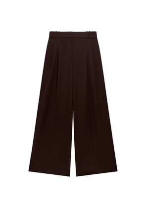 Another Tomorrow pleated twill trousers - Brown