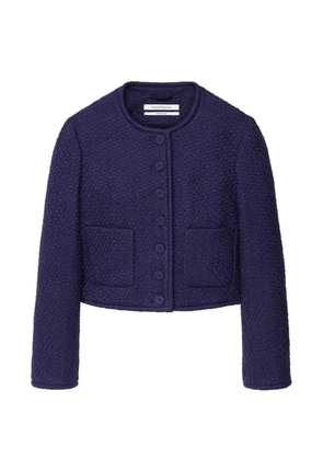 Another Tomorrow cropped tweed jacket - Blue