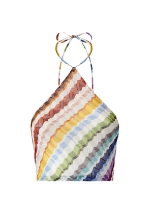 Missoni Zigzag-knit halterneck top - Neutrals